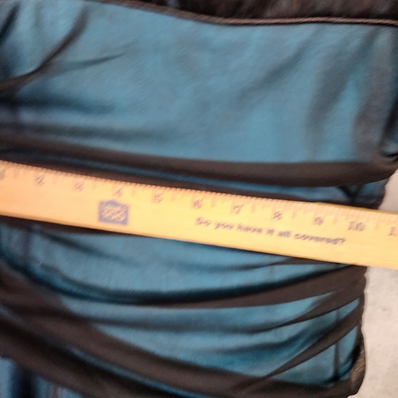 Vintage Y2K 90s Dress City Triangles S Teal Black Asymmetric Whimsigoth Fairy - Picture 9 of 11